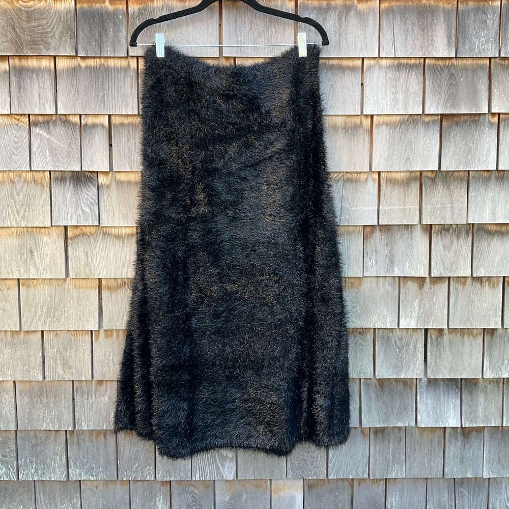 - J. Crew Collection Skirt - Chic Black and Silver Fuzzy Skirt